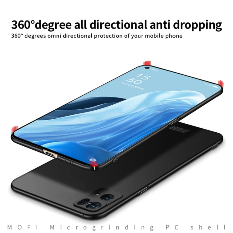 For OPPO Reno7 Pro MOFI Frosted PC Ultra-thin Hard Case(Gold) - OPPO Cases by MOFI | Online Shopping South Africa | PMC TechLife