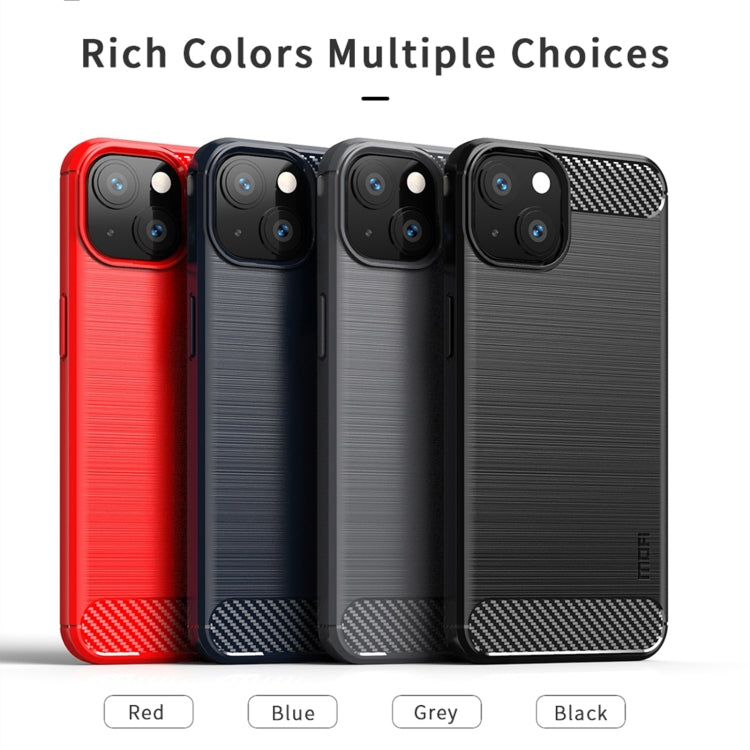 For iPhone 14 MOFI Gentleness Brushed Texture Carbon Fiber TPU Phone Case (Black) - iPhone 14 Cases by MOFI | Online Shopping South Africa | PMC TechLife | Buy Now Pay Later Mobicred