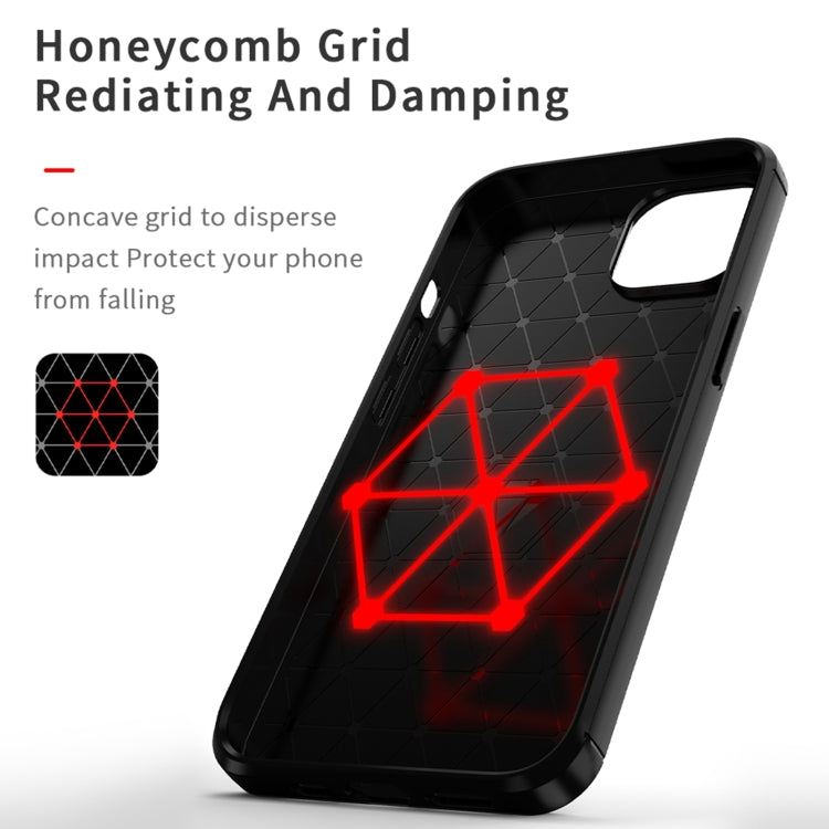 For iPhone 14 Plus MOFI Gentleness Brushed Texture Carbon Fiber TPU Phone Case  (Blue) - iPhone 14 Plus Cases by MOFI | Online Shopping South Africa | PMC TechLife