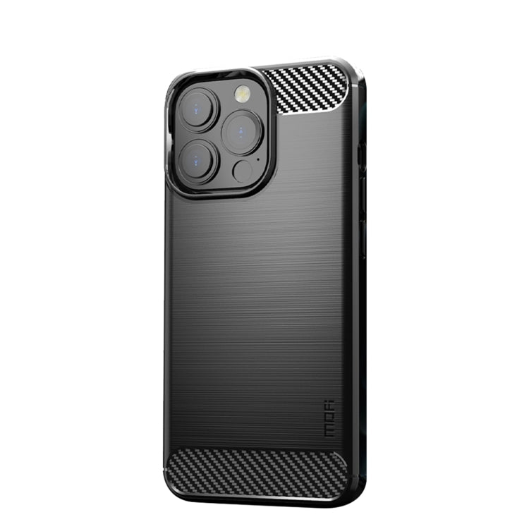 For iPhone 14 Pro Max MOFI Gentleness Brushed Texture Carbon Fiber TPU Phone Case (Black) - iPhone 14 Pro Max Cases by MOFI | Online Shopping South Africa | PMC TechLife | Buy Now Pay Later Mobicred