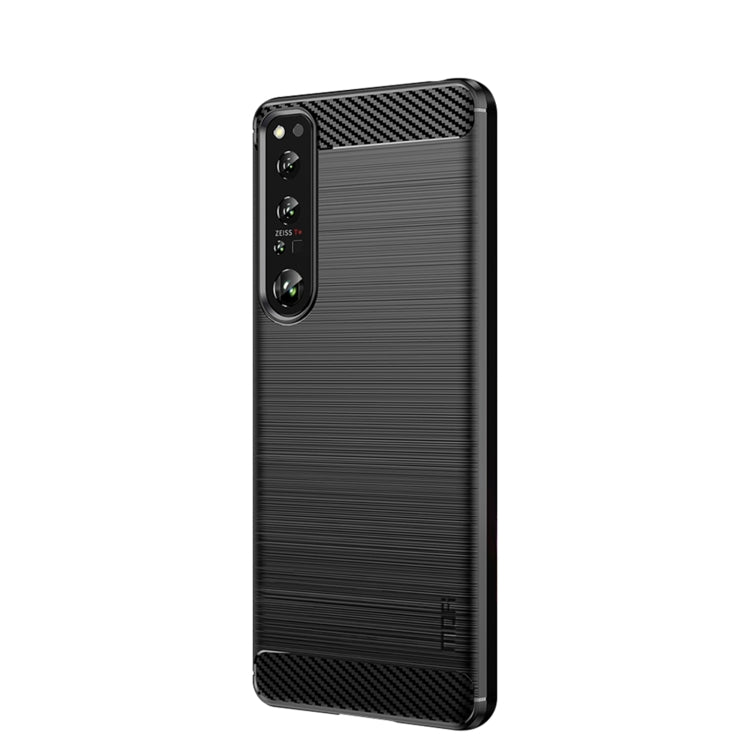 For Sony Xperia 1 IV MOFI Gentleness Series Brushed Texture Carbon Fiber Soft TPU Case(Black) - Sony Cases by MOFI | Online Shopping South Africa | PMC Jewellery