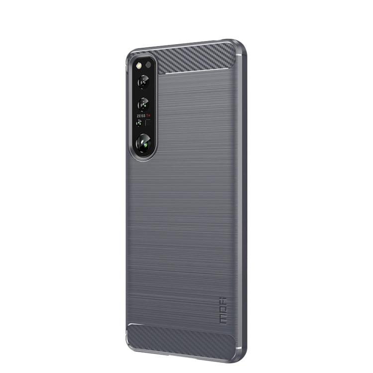 For Sony Xperia 1 IV MOFI Gentleness Series Brushed Texture Carbon Fiber Soft TPU Case(Gray) - Sony Cases by MOFI | Online Shopping South Africa | PMC Jewellery