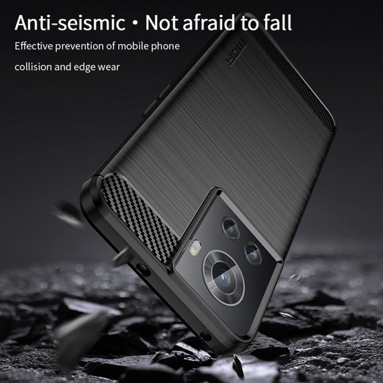 For OnePlus Ace / 10R 5G MOFI Gentleness Series Brushed Texture Carbon Fiber Soft TPU Case(Gray) - OnePlus Cases by MOFI | Online Shopping South Africa | PMC TechLife | Buy Now Pay Later Mobicred
