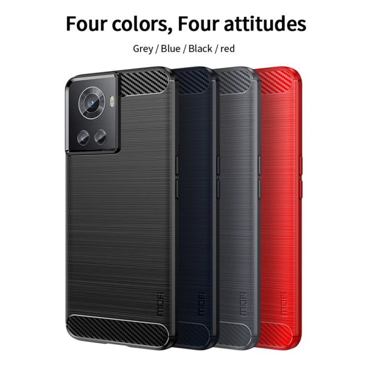 For OnePlus Ace / 10R 5G MOFI Gentleness Series Brushed Texture Carbon Fiber Soft TPU Case(Gray) - OnePlus Cases by MOFI | Online Shopping South Africa | PMC TechLife | Buy Now Pay Later Mobicred