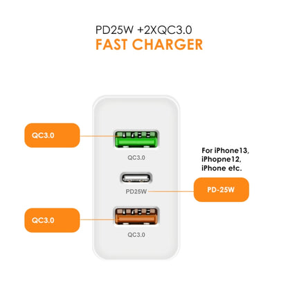 45W PD3.0 + 2 x QC3.0 USB Multi Port Quick Charger, US Plug(Black) - USB Charger by PMC Jewellery | Online Shopping South Africa | PMC Jewellery | Buy Now Pay Later Mobicred