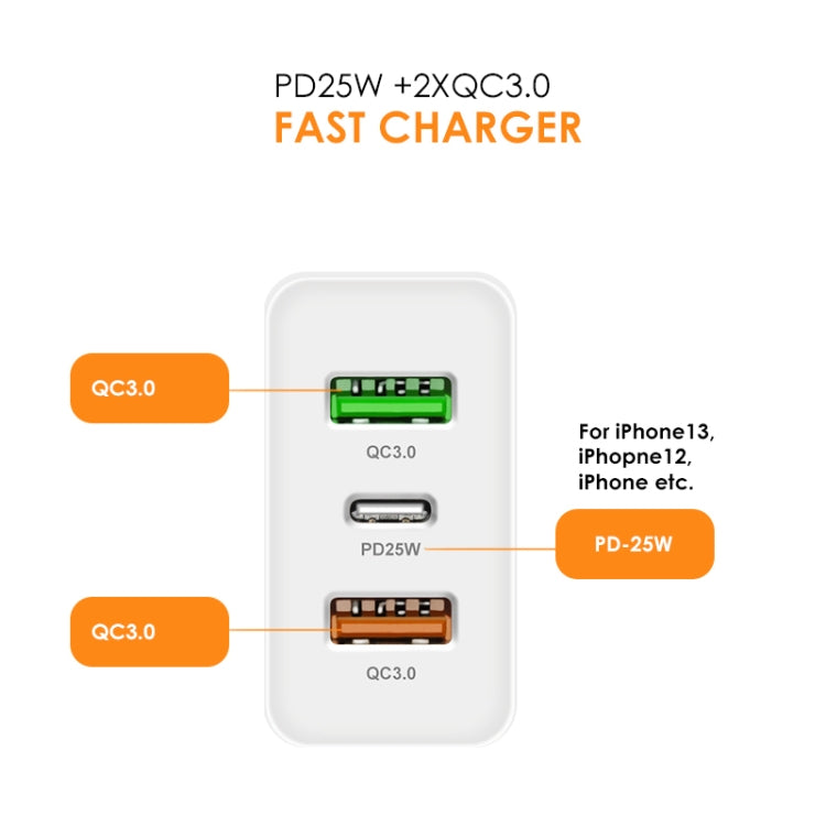 45W PD3.0 + 2 x QC3.0 USB Multi Port Charger with Type-C to Type-C Cable, US Plug(Black) - USB Charger by PMC TechLife | Online Shopping South Africa | PMC TechLife | Buy Now Pay Later Mobicred