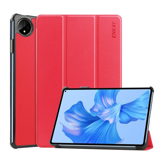 For Huawei MatePad Pro 11 2022 ENKAY Plastic Back Cover Smart Leather Stand Case(Red) - Huawei by ENKAY | Online Shopping South Africa | PMC Jewellery | Buy Now Pay Later Mobicred