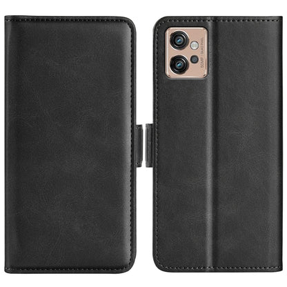 For Motorola Moto G32 Dual-side Magnetic Buckle Leather Phone Case(Black) - Motorola Cases by PMC Jewellery | Online Shopping South Africa | PMC Jewellery | Buy Now Pay Later Mobicred