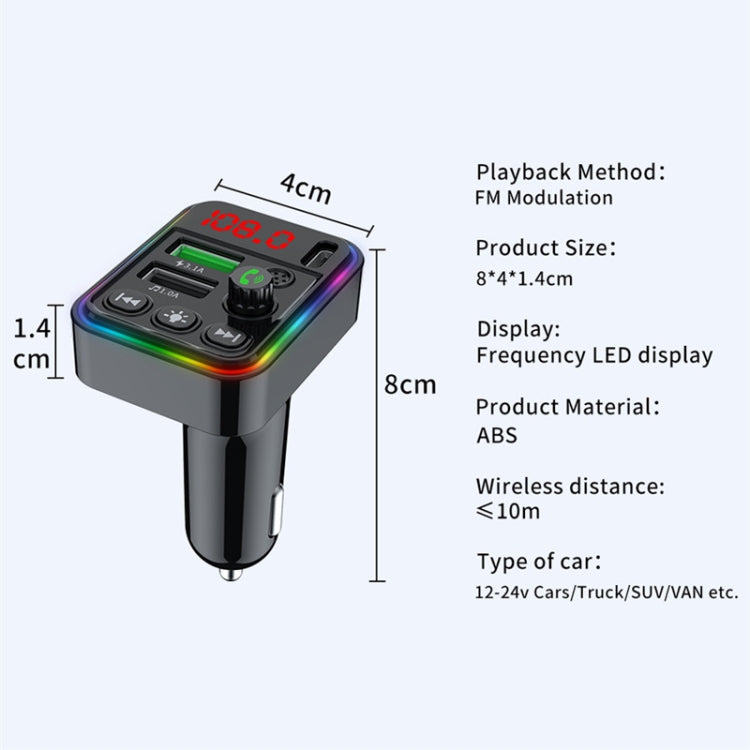 F19 Fast Charging Dual USB Blue Tooth Transmisor  Car Mp3 Player - Bluetooth Car Kits by PMC TechLife | Online Shopping South Africa | PMC TechLife | Buy Now Pay Later Mobicred