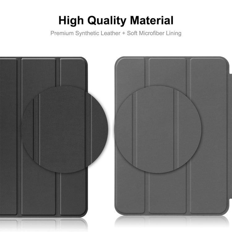 For iPad 2025 / 2022 ENKAY Tri-fold Custer Texture Leather Stand Smart Case(Black) - free shipping - PMc TechLife - Order now!