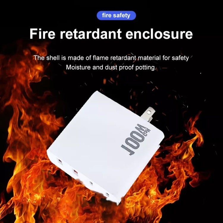 GaN 100W Dual USB + Dual USB-C/Type-C Multi Port Charger for Apple MacBook Series US Plug - Cable & Adapter by PMC Jewellery | Online Shopping South Africa | PMC Jewellery | Buy Now Pay Later Mobicred
