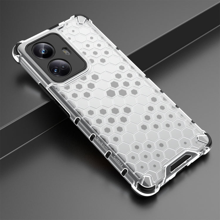 For Realme 10 Pro 5G Honeycomb Phone Case(White) - Realme Cases by PMC Jewellery | Online Shopping South Africa | PMC Jewellery | Buy Now Pay Later Mobicred