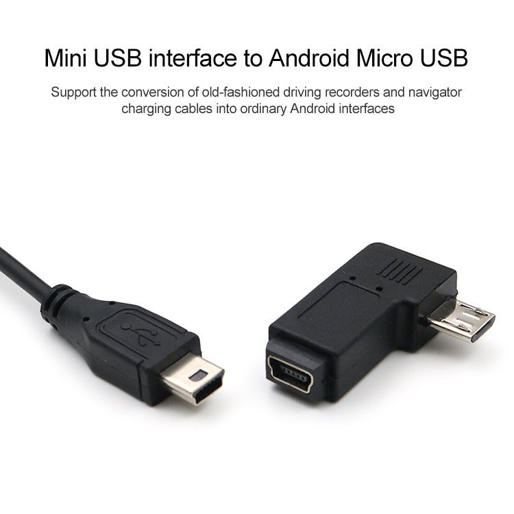 90 Degree Mini USB Female to Micro USB Male Adapter - USB Adapter by PMC Jewellery | Online Shopping South Africa | PMC Jewellery | Buy Now Pay Later Mobicred