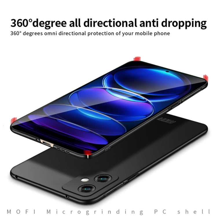 For Xiaomi Redmi Note 12 China MOFI Micro Frosted PC Ultra-thin Hard Case(Black) - Xiaomi Cases by MOFI | Online Shopping South Africa | PMC TechLife | Buy Now Pay Later Mobicred