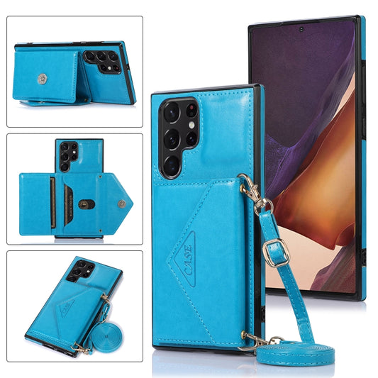 For Samsung Galaxy S23 Ultra 5G Cross-body Wallet Card Bag Leather Phone Case(Blue) - Galaxy S23 Ultra 5G Cases by PMC Jewellery | Online Shopping South Africa | PMC Jewellery