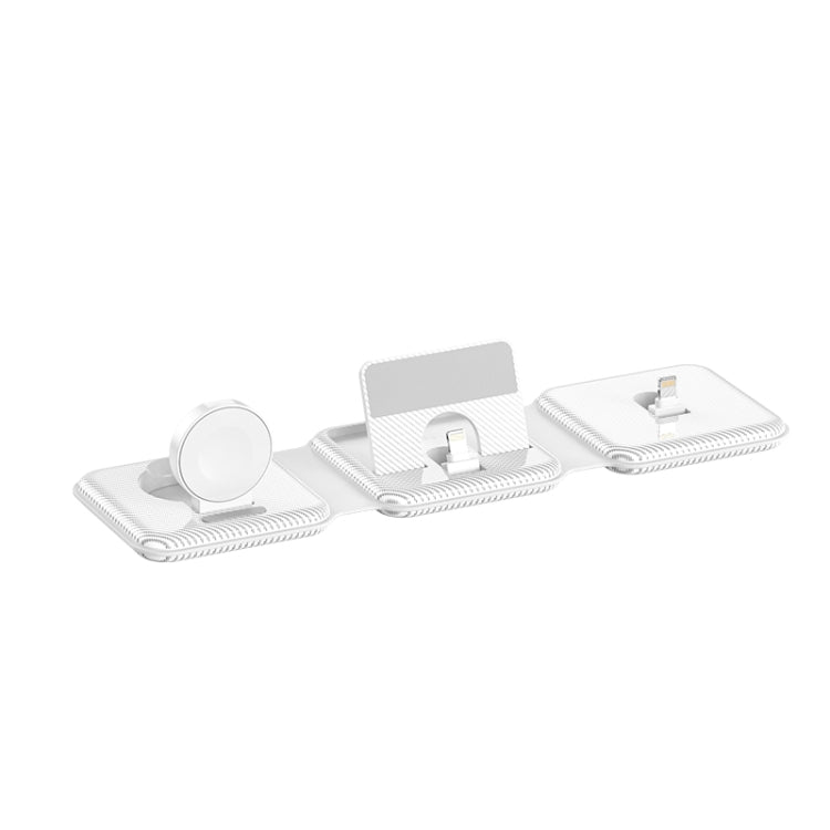 A75 Folding 3 in 1 Wireless Charger Suitable for Apple Watch Mobile Phone Headset(White) - Wireless Charger by PMC Jewellery | Online Shopping South Africa | PMC Jewellery