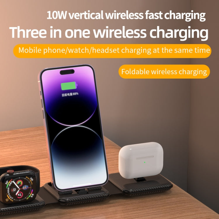 A75 Folding 3 in 1 Wireless Charger Suitable for Apple Watch Mobile Phone Headset(White) - Wireless Charger by PMC Jewellery | Online Shopping South Africa | PMC Jewellery