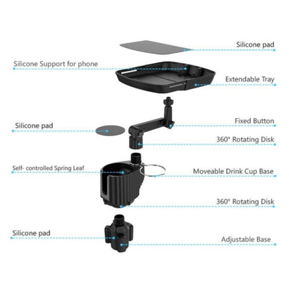 A01 Universal Adjustable Car Tray Portable Cup Holder Meal Tray Expanded Car Cup Holder - Car Drink Holders by PMC Jewellery | Online Shopping South Africa | PMC Jewellery | Buy Now Pay Later Mobicred