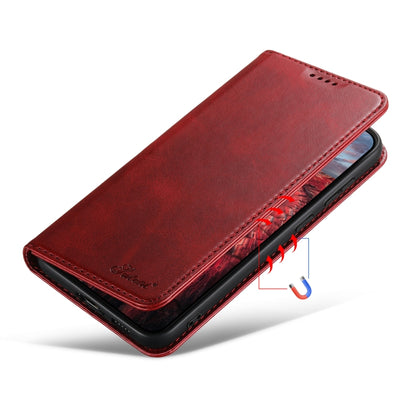 For Samsung Galaxy S24 Ultra 5G Suteni Calf Texture Horizontal Flip Leather Phone Case(Red) - Galaxy S24 Ultra 5G Cases by Suteni | Online Shopping South Africa | PMC Jewellery | Buy Now Pay Later Mobicred