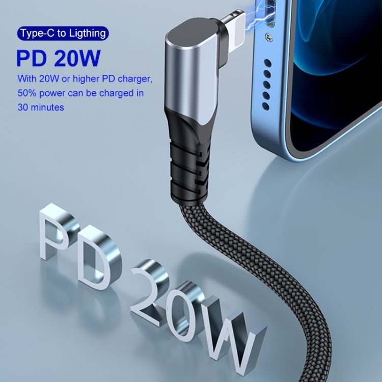 ENKAY Hat-Prince PD 20W Type-C to 8 Pin Dual Elbow Fast Charging Data Cable, Length:1m(Silver) - 2 in 1 Cable by ENKAY | Online Shopping South Africa | PMC Jewellery | Buy Now Pay Later Mobicred