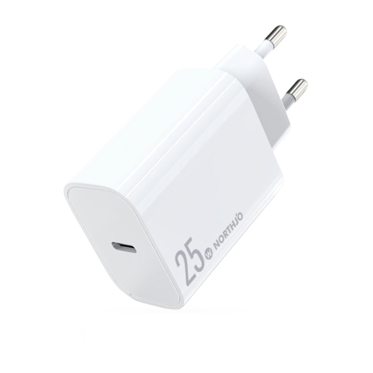 NORTHJO NOPD2501 PD 25W USB-C / Type-C Single Port Fast Charger, Plug Type:EU Plug(White) - USB Charger by NORTHJO | Online Shopping South Africa | PMC Jewellery | Buy Now Pay Later Mobicred