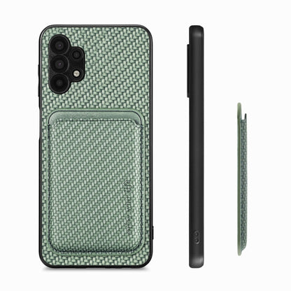 For Samsung Galaxy A32 5G Carbon Fiber Leather Card Magsafe Magnetic Phone Case(Green) - Galaxy Phone Cases by PMC Jewellery | Online Shopping South Africa | PMC Jewellery