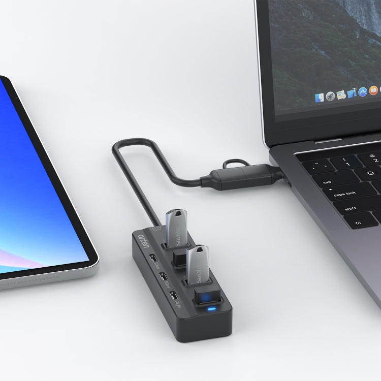 Onten UCA5306 7 in 2 USB3.0 + Type-C 7-Ports HUB Docking Station Support OTG Function - USB 3.0 HUB by Onten | Online Shopping South Africa | PMC Jewellery | Buy Now Pay Later Mobicred