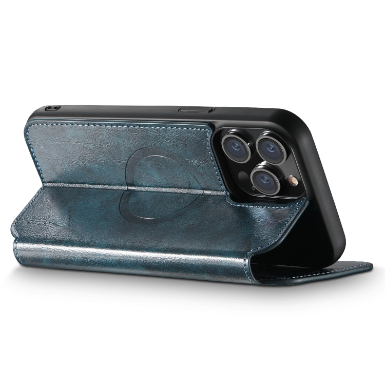 For iPhone 14 Suteni J05 Leather Magnetic Magsafe Phone Case(Blue) - iPhone 14 Cases by Suteni | Online Shopping South Africa | PMC Jewellery | Buy Now Pay Later Mobicred