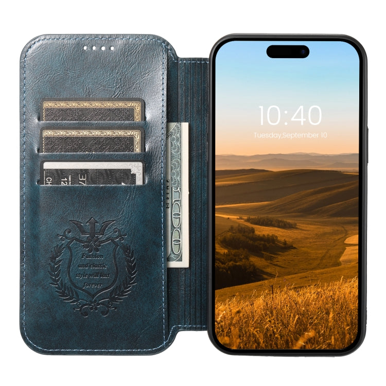 For iPhone 14 Pro Suteni J05 Leather Magnetic Magsafe Phone Case(Blue) - iPhone 14 Pro Cases by Suteni | Online Shopping South Africa | PMC Jewellery | Buy Now Pay Later Mobicred