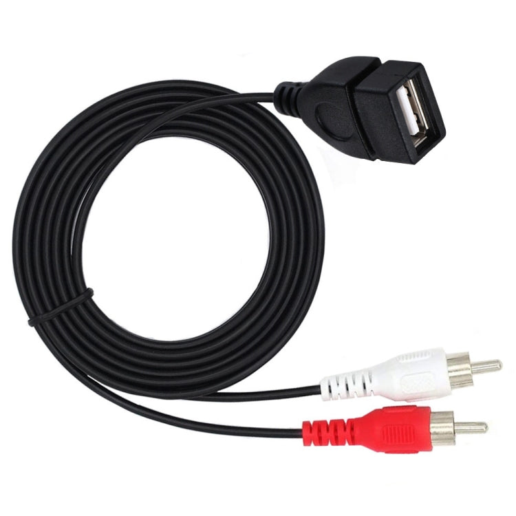 JUNSUNMAY USB 2.0 Female to 2 x RCA Male Video Audio Splitter Adapter Cable, Length:0.2m - Splitter Adapter by JUNSUNMAY | Online Shopping South Africa | PMC Jewellery