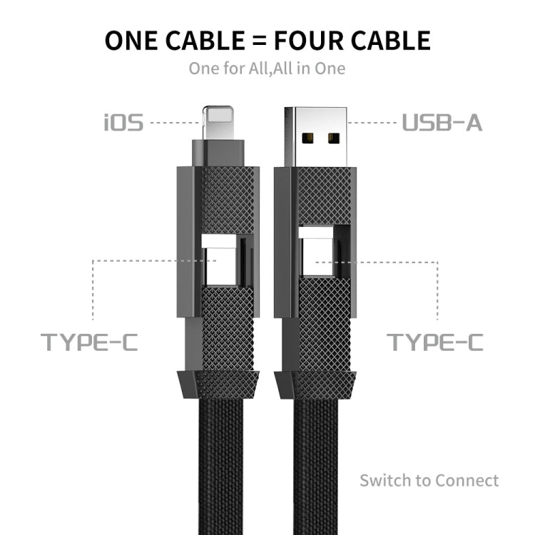 ENKAY ENK-CB134 4-in-1 60W USB-A / Type-C to 8 Pin / Type-C Nylon Braided Magnetic Fast Charging Data Cable, Cable Length:1.2m - Multifunction Cable by ENKAY | Online Shopping South Africa | PMC Jewellery | Buy Now Pay Later Mobicred