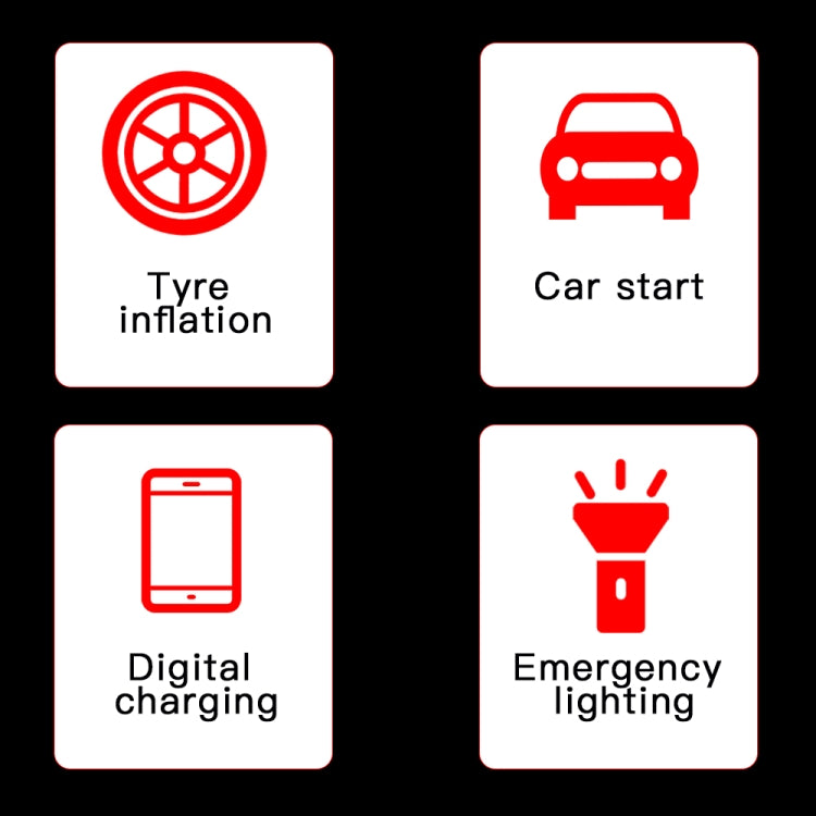 Ai8 Portable Multifunctional LCD Screen Emergency Power Supply 12V Car Start Air Pump(Red) - Inflatable Pump by PMC TechLife | Online Shopping South Africa | PMC TechLife | Buy Now Pay Later Mobicred