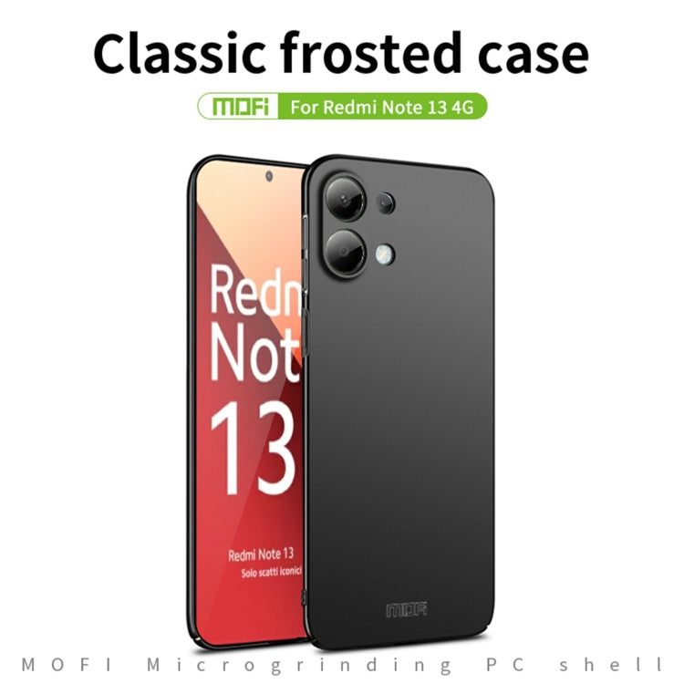 For Xiaomi Redmi Note 13 4G MOFI Micro-Frosted PC Ultra-thin Hard Phone Case(Black) - Note 13 Cases by MOFI | Online Shopping South Africa | PMC Jewellery