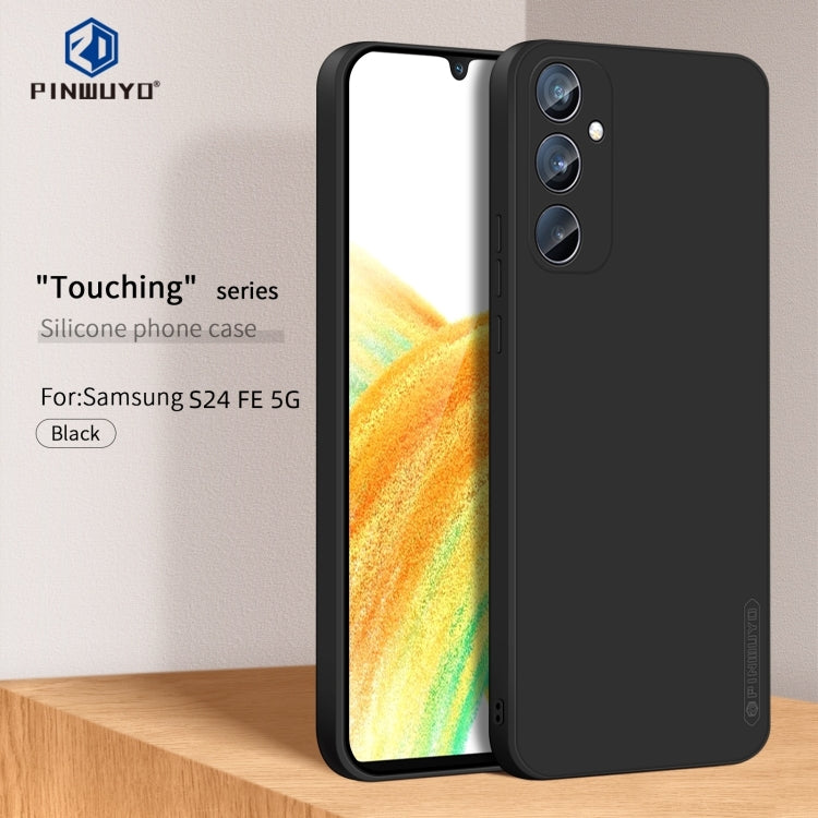 For Samsung Galaxy S24 FE 5G PINWUYO Sense Series Liquid Silicone TPU Phone Case(Black) - Galaxy S24 FE 5G Cases by PINWUYO | Online Shopping South Africa | PMC Jewellery | Buy Now Pay Later Mobicred