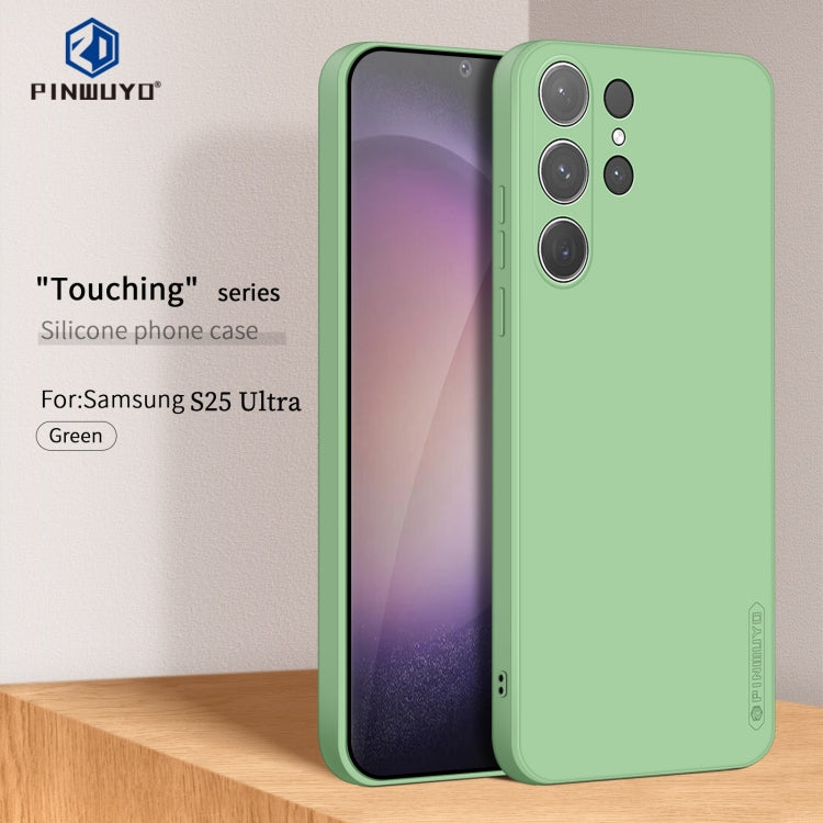 For Samsung Galaxy S25 Ultra 5G PINWUYO Sense Series Liquid Silicone TPU Phone Case(Green) - Galaxy S25 Ultra 5G Cases by PINWUYO | Online Shopping South Africa | PMC Jewellery | Buy Now Pay Later Mobicred