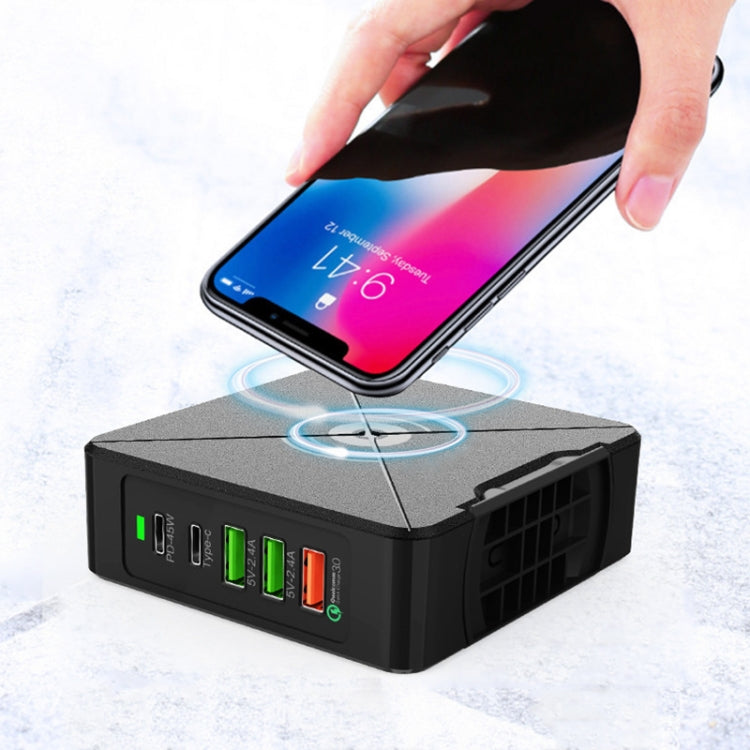 PD-75 Desktop PD Type-C USB QC 3.0 Fast Mobile Phone Charging Station Multifunctional Wireless Charger(US Plug) - Multifunction Charger by PMC Jewellery | Online Shopping South Africa | PMC Jewellery | Buy Now Pay Later Mobicred