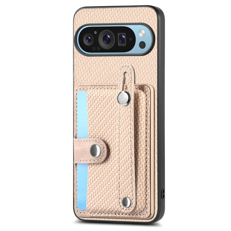 For Google Pixel 9 Pro Wristband Kickstand Card Wallet Back Cover Phone Case with Tool Knife(Khaki) - Google Cases by PMC Jewellery | Online Shopping South Africa | PMC Jewellery | Buy Now Pay Later Mobicred