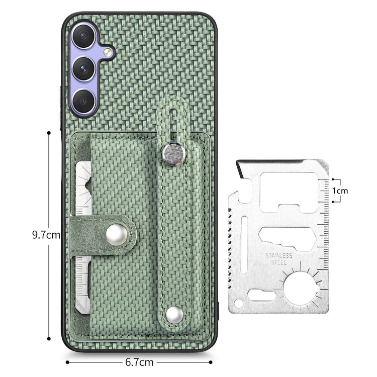 For Samsung Galaxy S25 Ultra 5G Wristband Kickstand Wallet Back Phone Case with Tool Knife(Green) - Galaxy S25 Ultra 5G Cases by PMC Jewellery | Online Shopping South Africa | PMC Jewellery | Buy Now Pay Later Mobicred