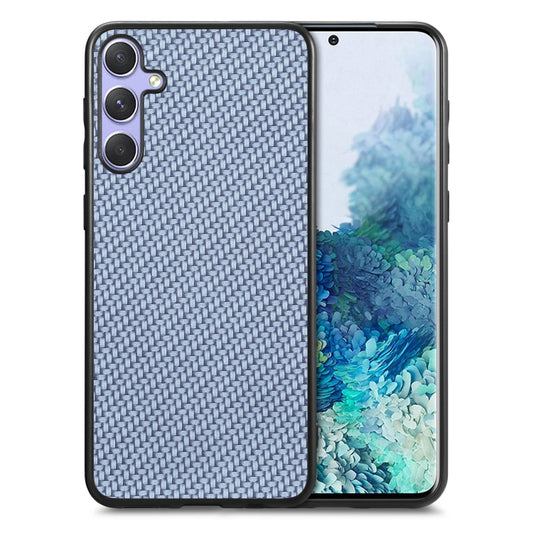 For Samsung Galaxy S25+ 5G Carbon Fiber Texture Leather Back Cover Phone Case(Blue) - Galaxy Phone Cases by PMC Jewellery | Online Shopping South Africa | PMC Jewellery | Buy Now Pay Later Mobicred