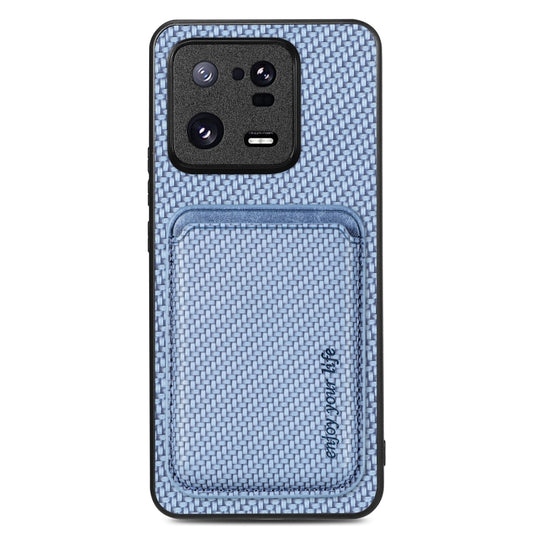 For Xiaomi 13 Pro Carbon Fiber Leather Card Magsafe Phone Case(Blue) - 13 Pro Cases by PMC Jewellery | Online Shopping South Africa | PMC Jewellery