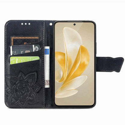 For vivo X100 Pro Butterfly Love Flower Embossed Leather Phone Case(Black) - X100 Pro Cases by imak | Online Shopping South Africa | PMC Jewellery | Buy Now Pay Later Mobicred