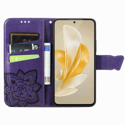 For vivo X100 Pro Butterfly Love Flower Embossed Leather Phone Case(Purple) - X100 Pro Cases by imak | Online Shopping South Africa | PMC Jewellery | Buy Now Pay Later Mobicred