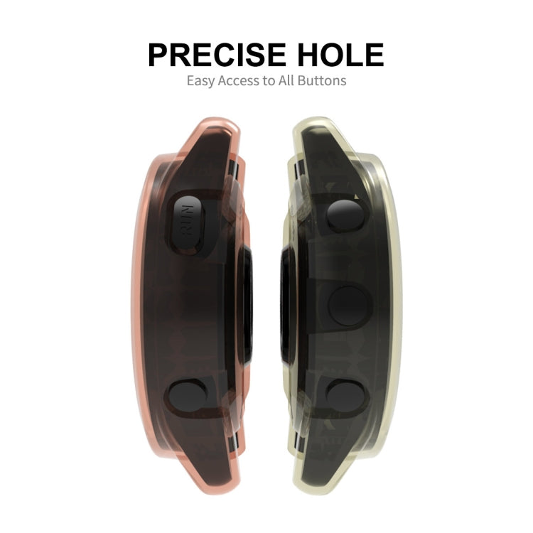 For Garmin Forerunner 965 ENKAY Hat-Prince Transparent TPU Frame Drop Protection Case(Purple) - Watch Cases by ENKAY | Online Shopping South Africa | PMC TechLife | Buy Now Pay Later Mobicred