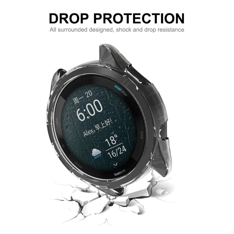 For Garmin Forerunner 965 ENKAY Hat-Prince Transparent TPU Frame Drop Protection Case(Purple) - Watch Cases by ENKAY | Online Shopping South Africa | PMC TechLife | Buy Now Pay Later Mobicred