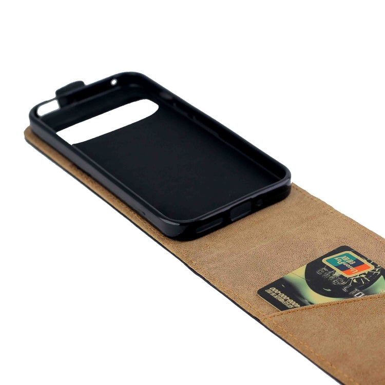 For Google Pixel 9 / 9 Pro Vertical Flip Leather Phone Case with Card Slot(Black) - Google Cases by PMC TechLife | Online Shopping South Africa | PMC TechLife | Buy Now Pay Later Mobicred