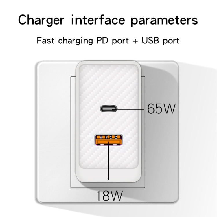 GaN PD48W Type-C PD3.0 + USB3.0 Fast Charger ，US Plug(White) - USB Charger by PMC Jewellery | Online Shopping South Africa | PMC Jewellery | Buy Now Pay Later Mobicred