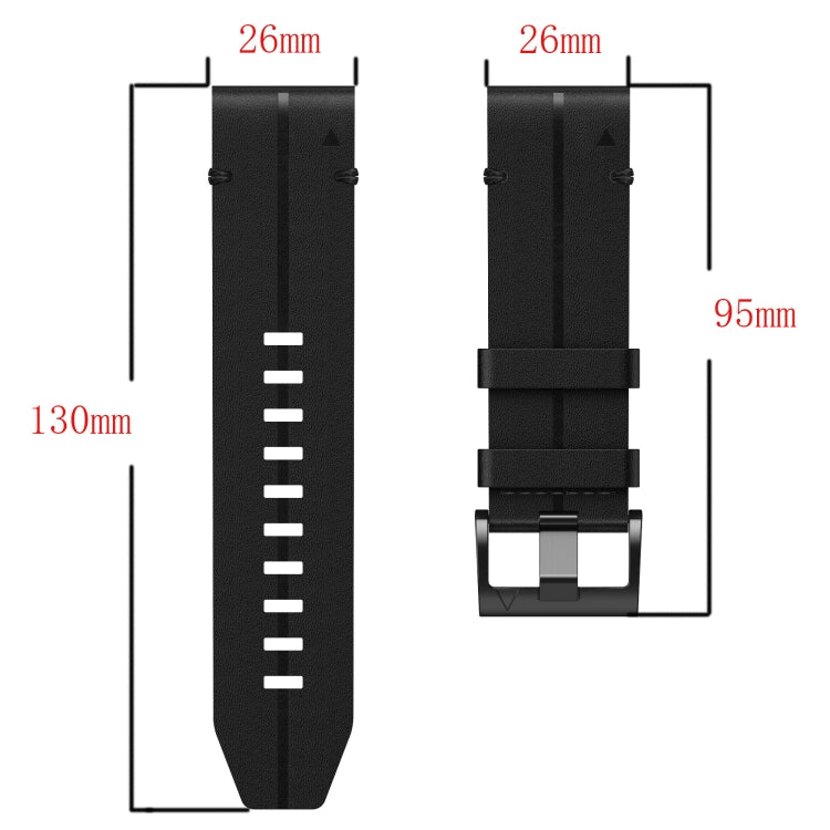 For Garmin Fenix 3 HR Leather Textured 26mm Watch Band(Brown) - Watch Bands by PMC TechLife | Online Shopping South Africa | PMC TechLife | Buy Now Pay Later Mobicred