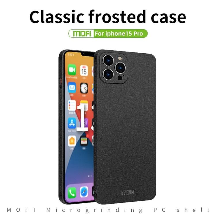 For iPhone 15 Pro MOFI Fandun Series Frosted PC Ultra-thin All-inclusive Phone Case(Gray) - iPhone 15 Pro Cases by MOFI | Online Shopping South Africa | PMC TechLife