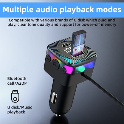 CS5 Car 3 in 1 Bluetooth 5.3 MP3 Player FM Transmitter Charger with Cable - Car Charger by PMC Jewellery | Online Shopping South Africa | PMC Jewellery | Buy Now Pay Later Mobicred