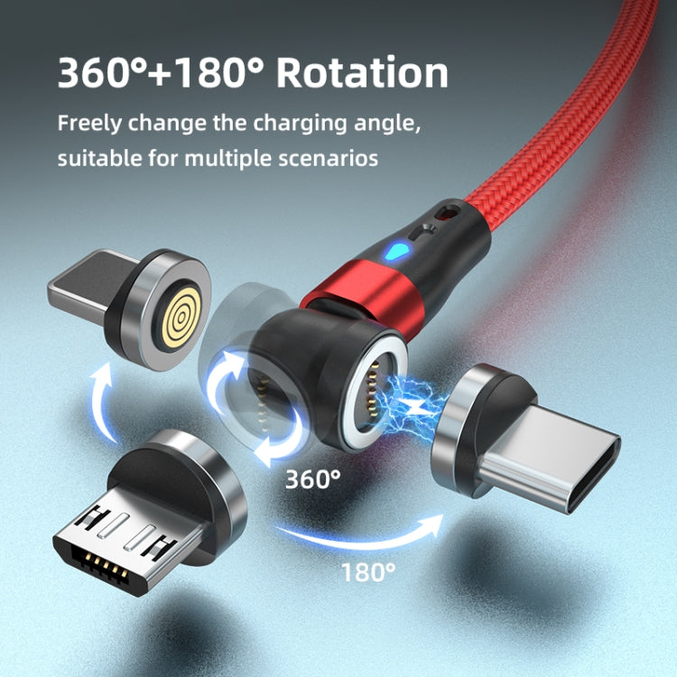 ENKAY 3A USB to Type-C / 8 Pin Magnetic 540 Degrees Rotating Fast Charging Cable, Length:1m(Red) - Charging Cable & Head by ENKAY | Online Shopping South Africa | PMC Jewellery | Buy Now Pay Later Mobicred